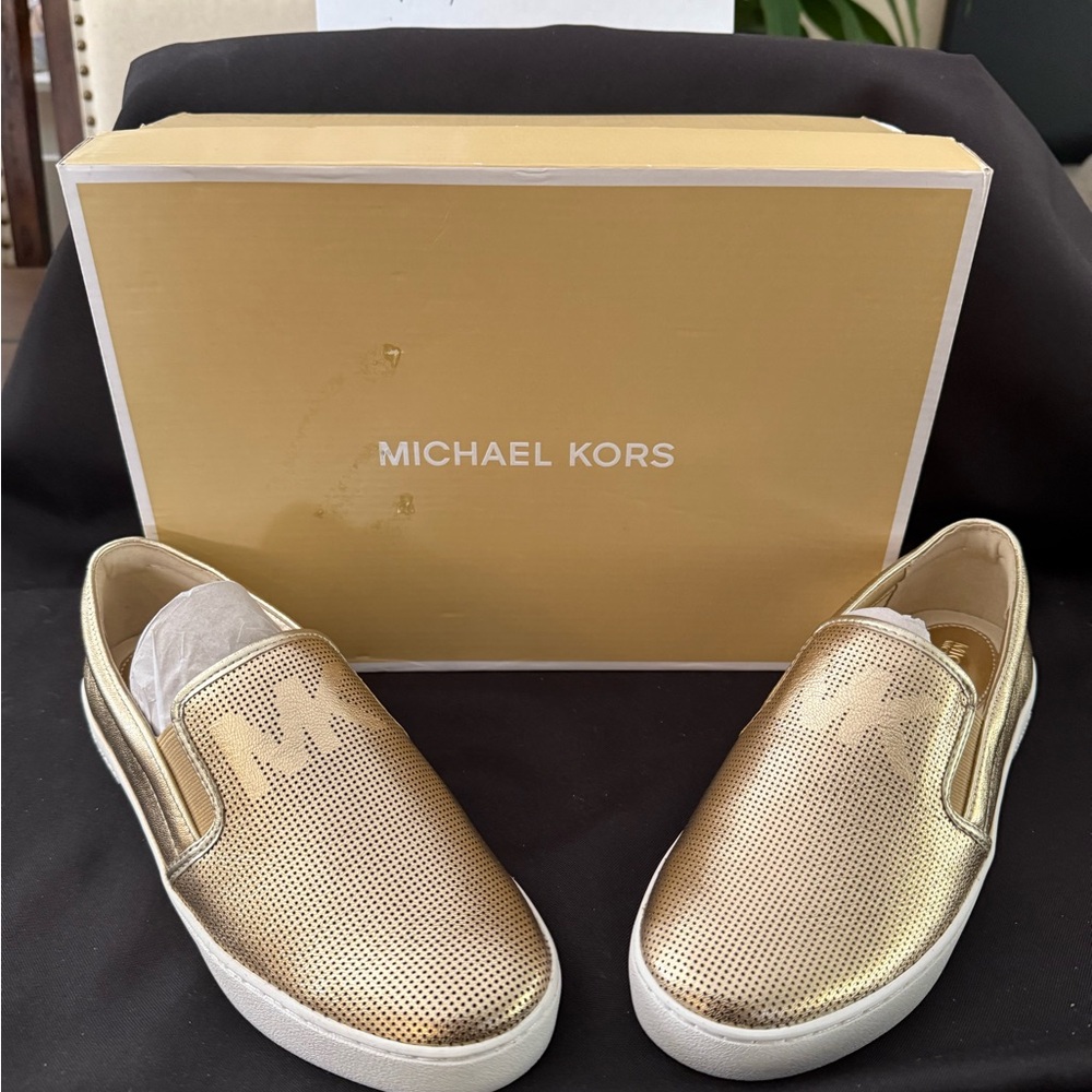 Michael Kors Metallic Gold Slip-On Shoes